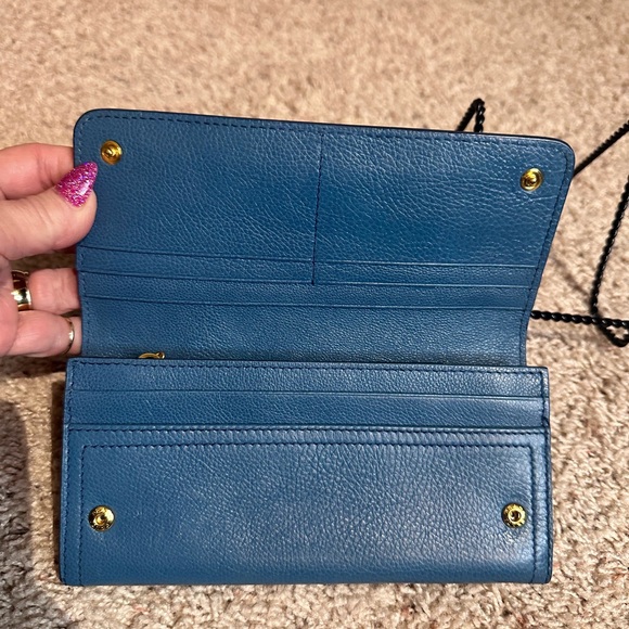 Prada Teal Leather Wallet with Bow Accent - Picture 6 of 11